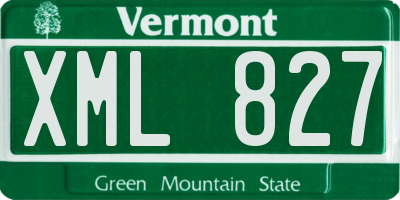 VT license plate XML827