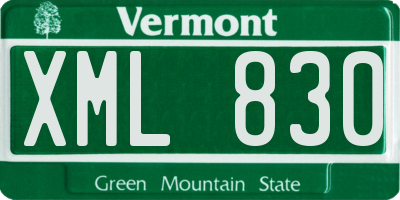 VT license plate XML830