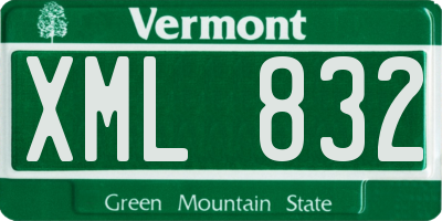 VT license plate XML832