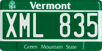 VT license plate XML835
