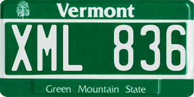 VT license plate XML836