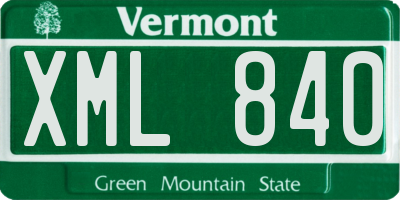 VT license plate XML840