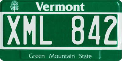VT license plate XML842