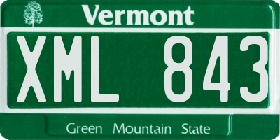 VT license plate XML843
