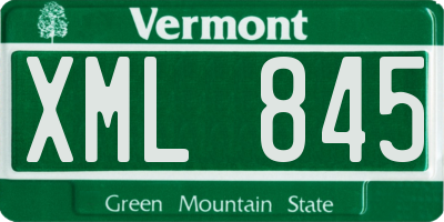 VT license plate XML845