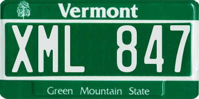 VT license plate XML847