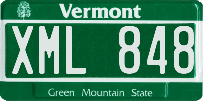 VT license plate XML848