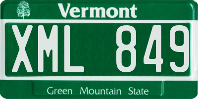 VT license plate XML849