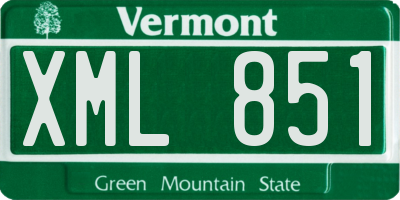 VT license plate XML851