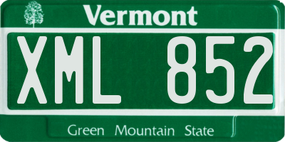 VT license plate XML852