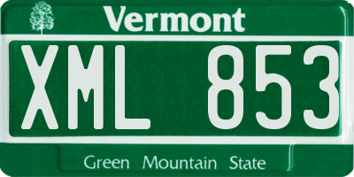VT license plate XML853