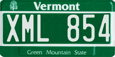 VT license plate XML854