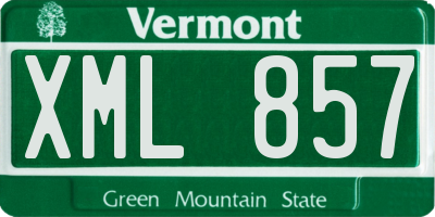VT license plate XML857