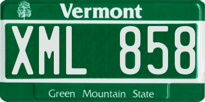 VT license plate XML858