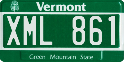 VT license plate XML861