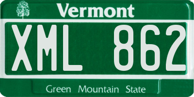 VT license plate XML862