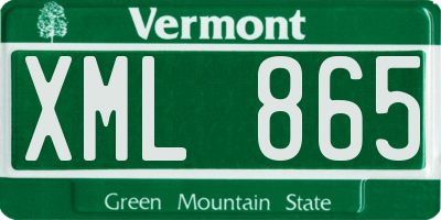 VT license plate XML865