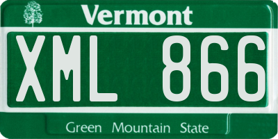 VT license plate XML866