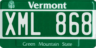 VT license plate XML868