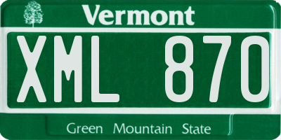 VT license plate XML870