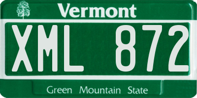 VT license plate XML872