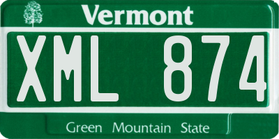 VT license plate XML874