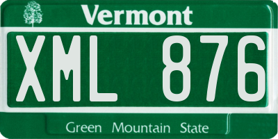 VT license plate XML876