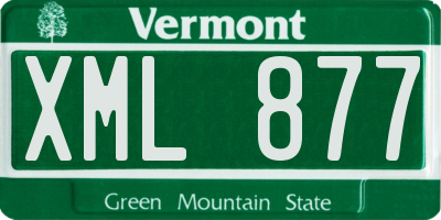 VT license plate XML877
