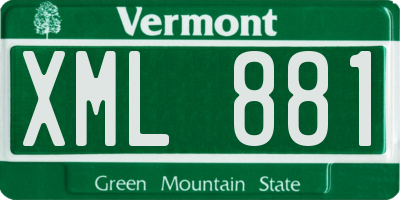 VT license plate XML881
