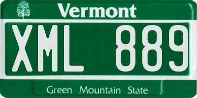 VT license plate XML889