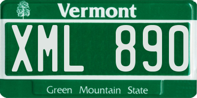 VT license plate XML890