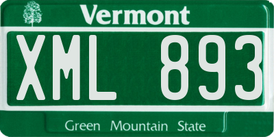 VT license plate XML893