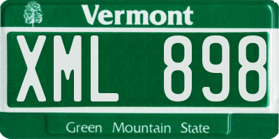 VT license plate XML898