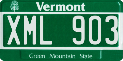 VT license plate XML903