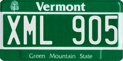 VT license plate XML905