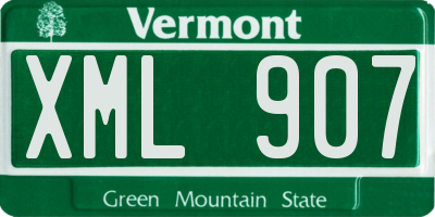 VT license plate XML907