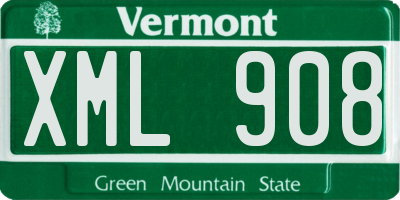 VT license plate XML908