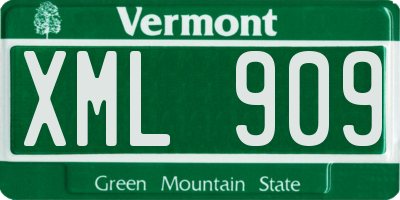 VT license plate XML909