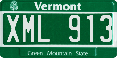 VT license plate XML913