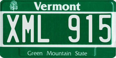 VT license plate XML915