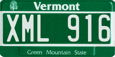 VT license plate XML916
