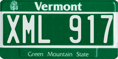 VT license plate XML917