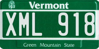 VT license plate XML918