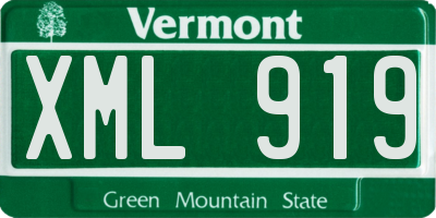 VT license plate XML919
