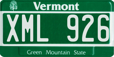 VT license plate XML926