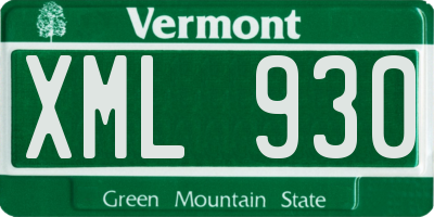 VT license plate XML930