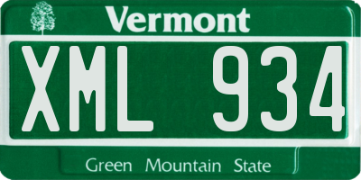 VT license plate XML934