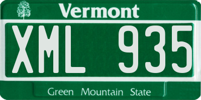 VT license plate XML935