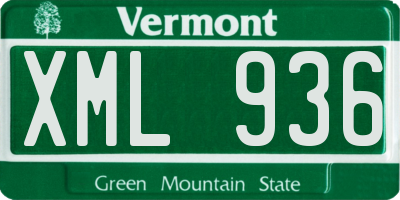 VT license plate XML936
