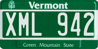VT license plate XML942
